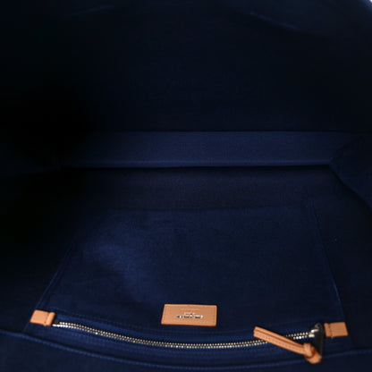 Saint Laurent Linen Calfskin Rive Gauche Tote Blue Rouge Eros 5 of 10