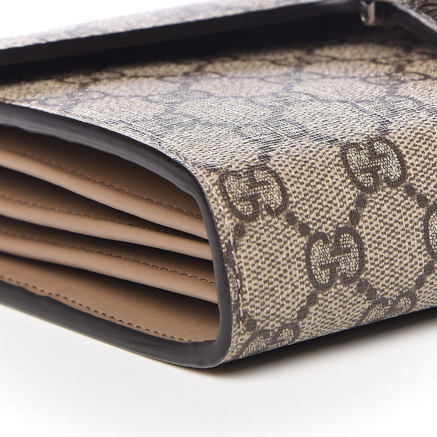 GG Supreme Monogram Mini Dionysus Chain Wallet Beige Taupe