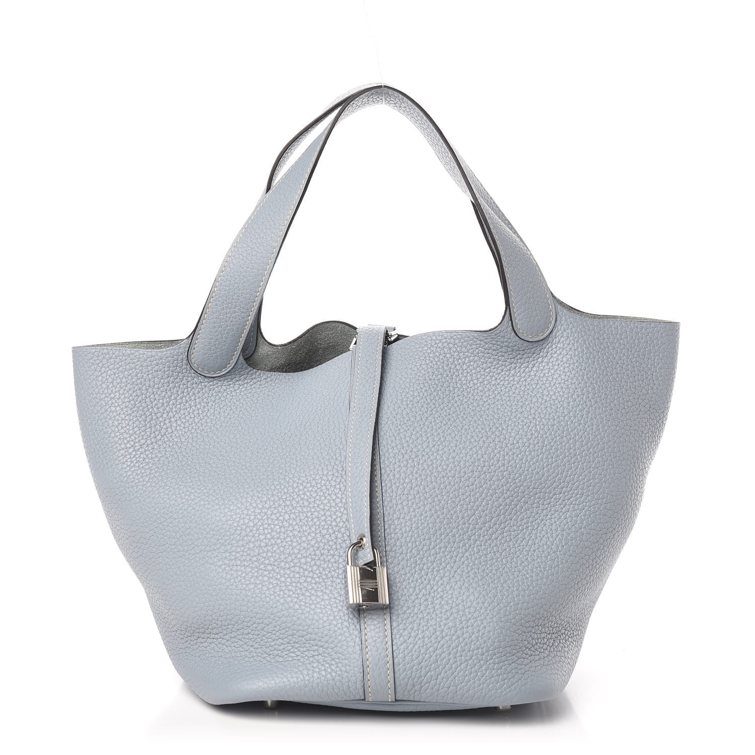 Hermes Taurillon Clemence Picotin Lock 22 MM Bleu Lin 1 of 11