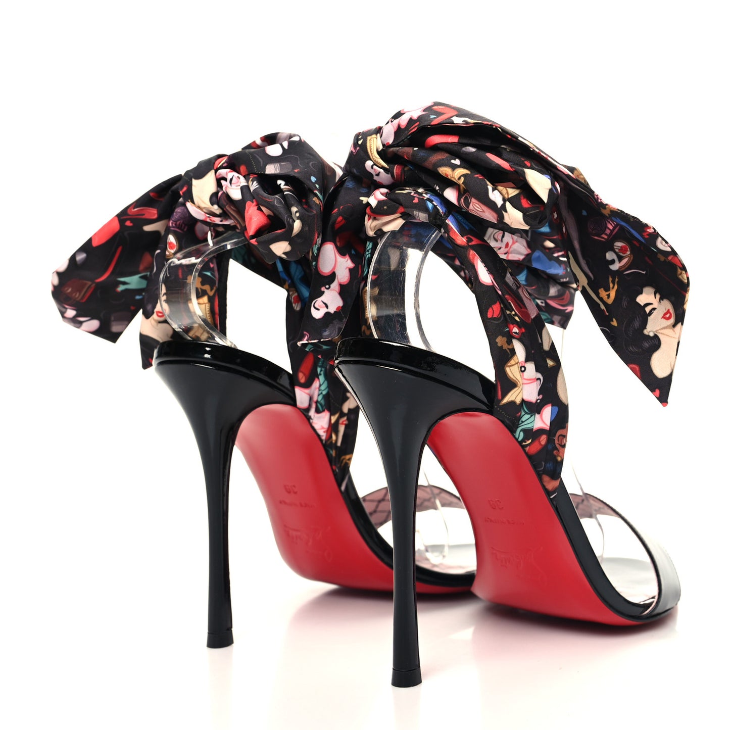 Patent Satin Fetish Du Desert 100 Sandal 39 Black