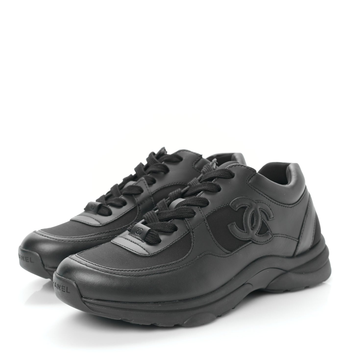 Calfskin Lambskin CC Uniform Sneakers 40 Black