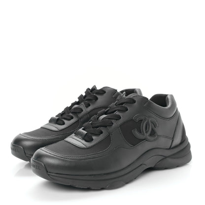 Chanel Calfskin Lambskin CC Uniform Sneakers 40 Black 3 of 7
