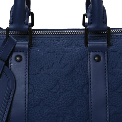 Louis Vuitton Monogram Taurillon Keepall Bandouliere 35 Blue 7 of 12
