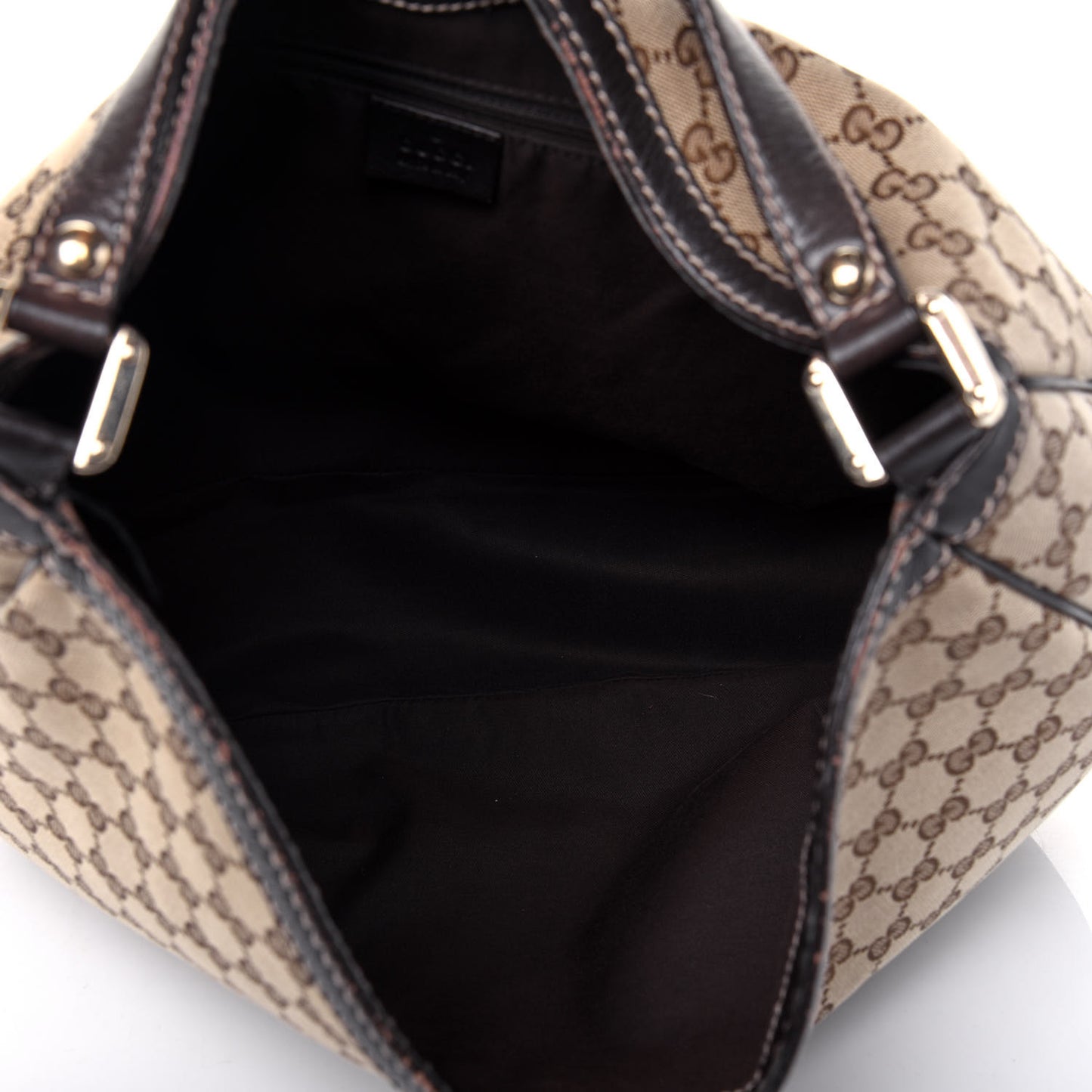 Monogram Large New Ladies Web Hobo Dark Brown