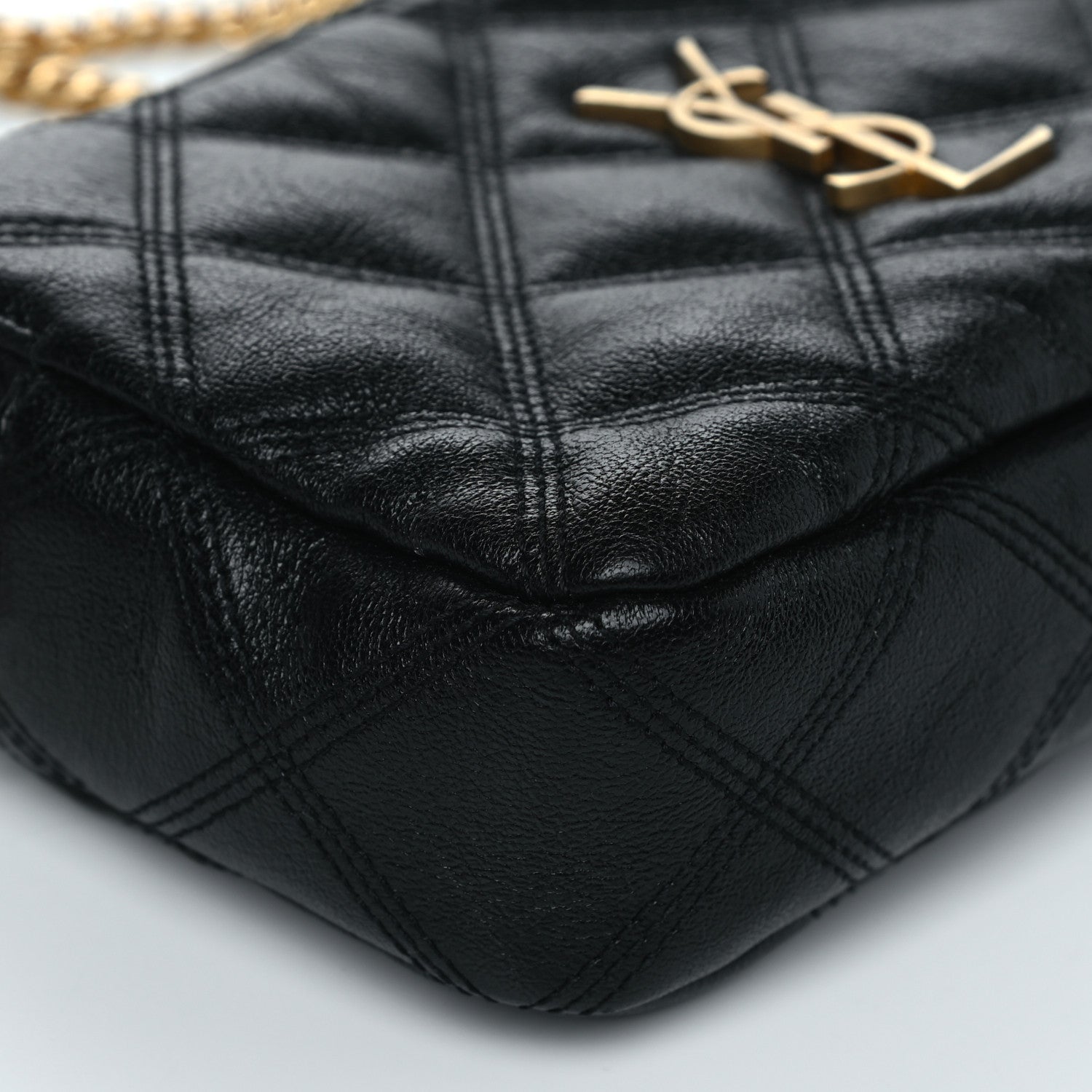 Saint Laurent Grained Lambskin Quilted Mini Becky Double Zip Bag Black 13 of 16