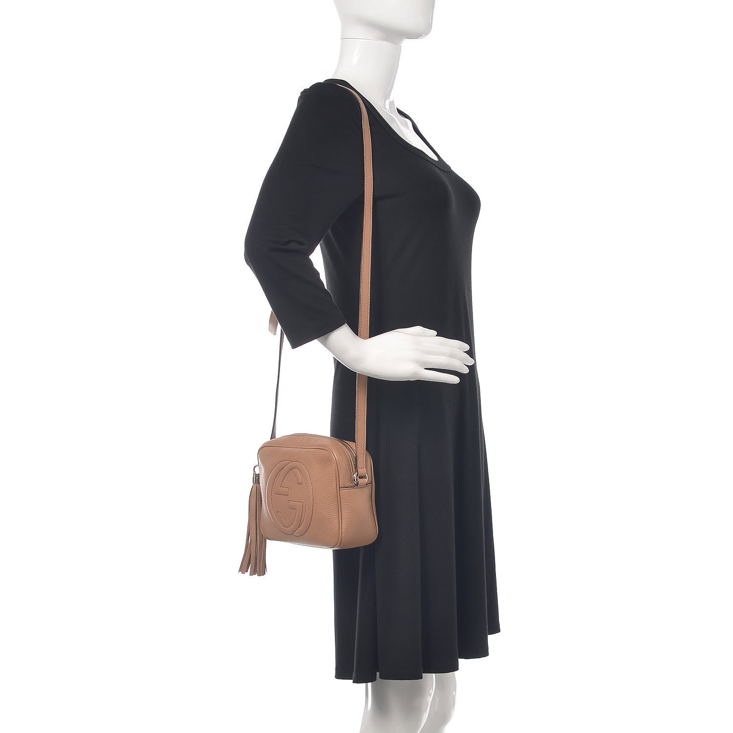 Gucci Pebbled Calfskin Small Soho Disco Bag Rose Beige 2 of 13