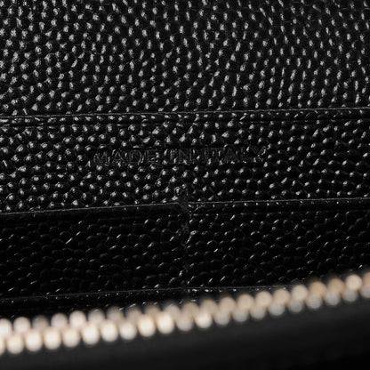 Saint Laurent Grain De Poudre Matelasse Chevron Monogram Chain Wallet Black 7 of 7