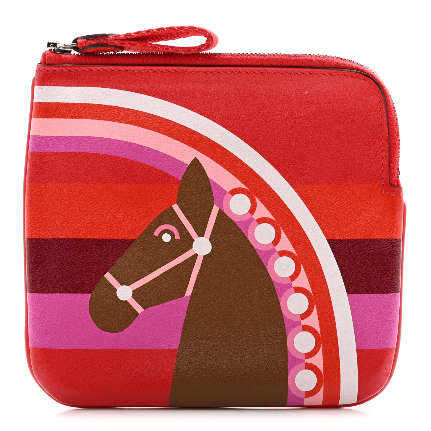 Hermes Swift Carre Rainbow Love Pocket Pouch Rouge Coeur Alezan 1 of 9
