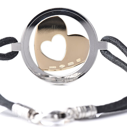 Bulgari Stainless Steel 18K Yellow Gold Tondo Heart Bracelet 5 of 5