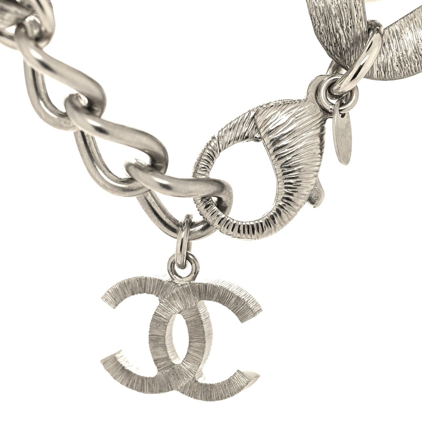 Crystal CC Chain Link Bracelet Grey