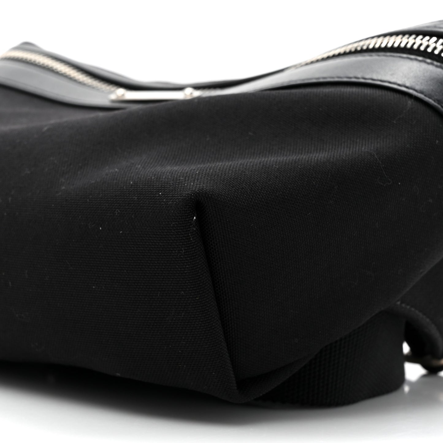 Canvas Calfskin City Belt Bag Black