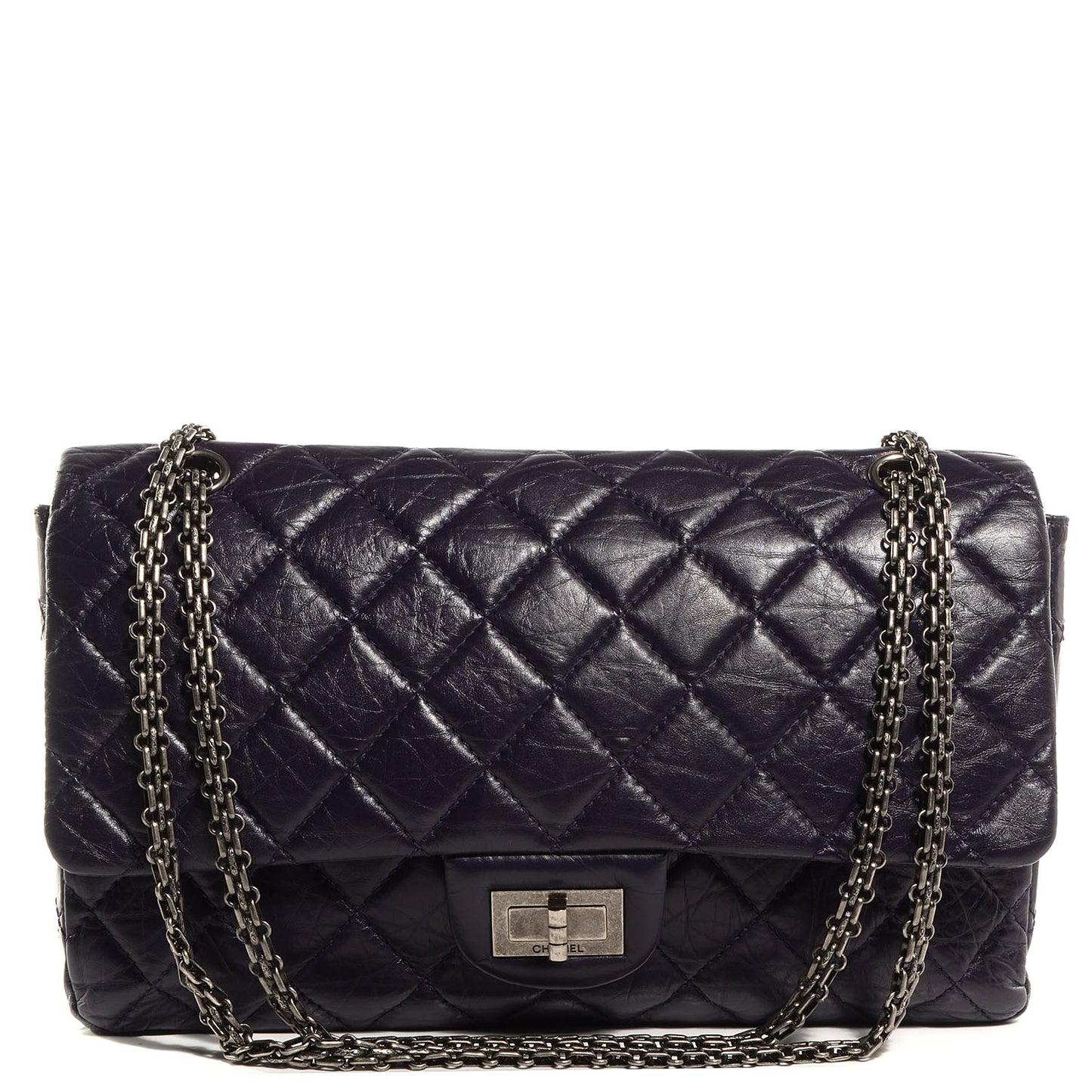 Aged Calfskin 2.55 Reissue 227 Flap Dark Purple