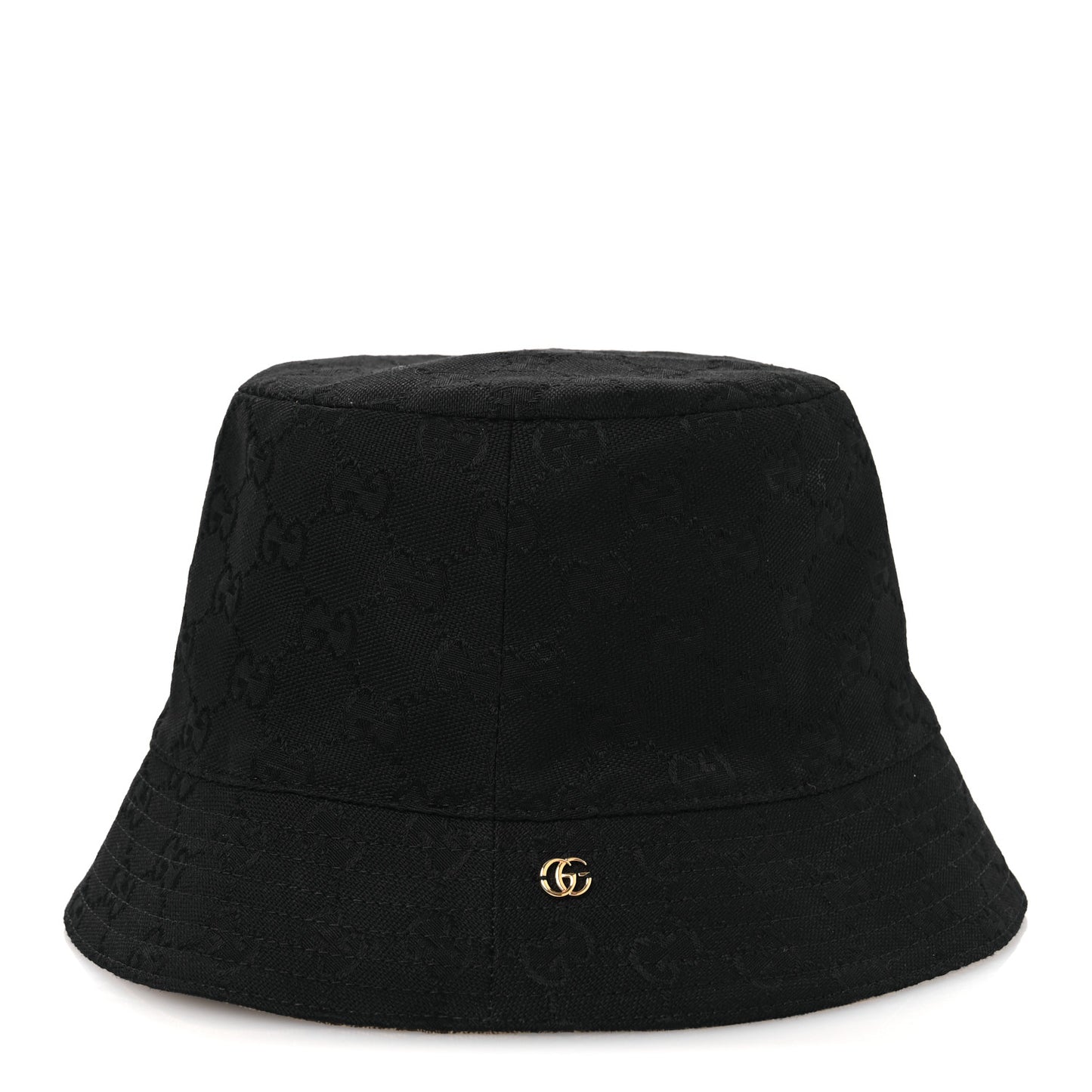 Canvas Monogram Reversible Bucket Hat L Black Beige
