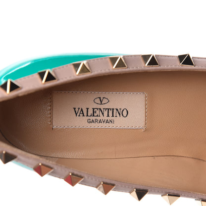 Valentino Garavani Patent Rockstud 70mm Wedges 37 Opaline Green Poudre 7 of 9