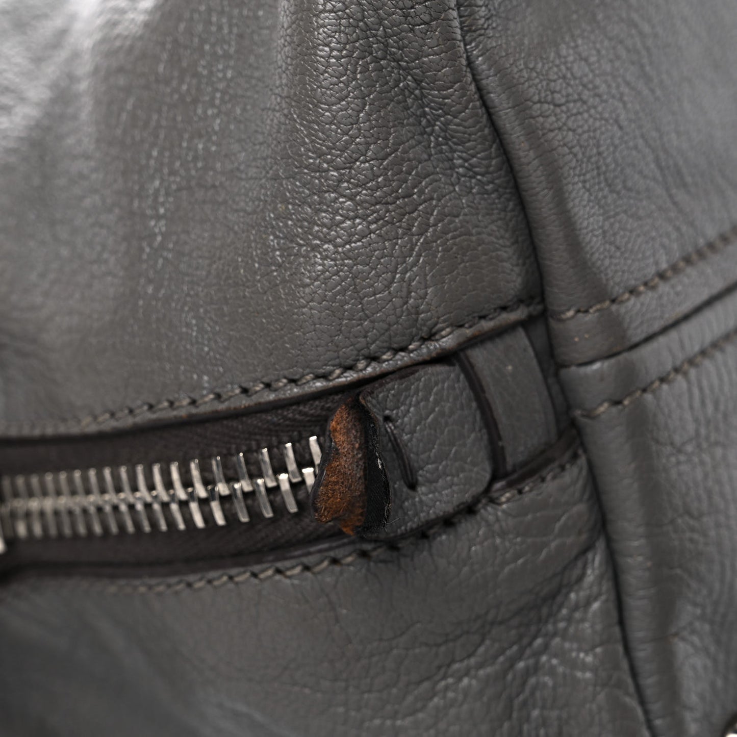 Goatskin Madras Zip Tote Pomice