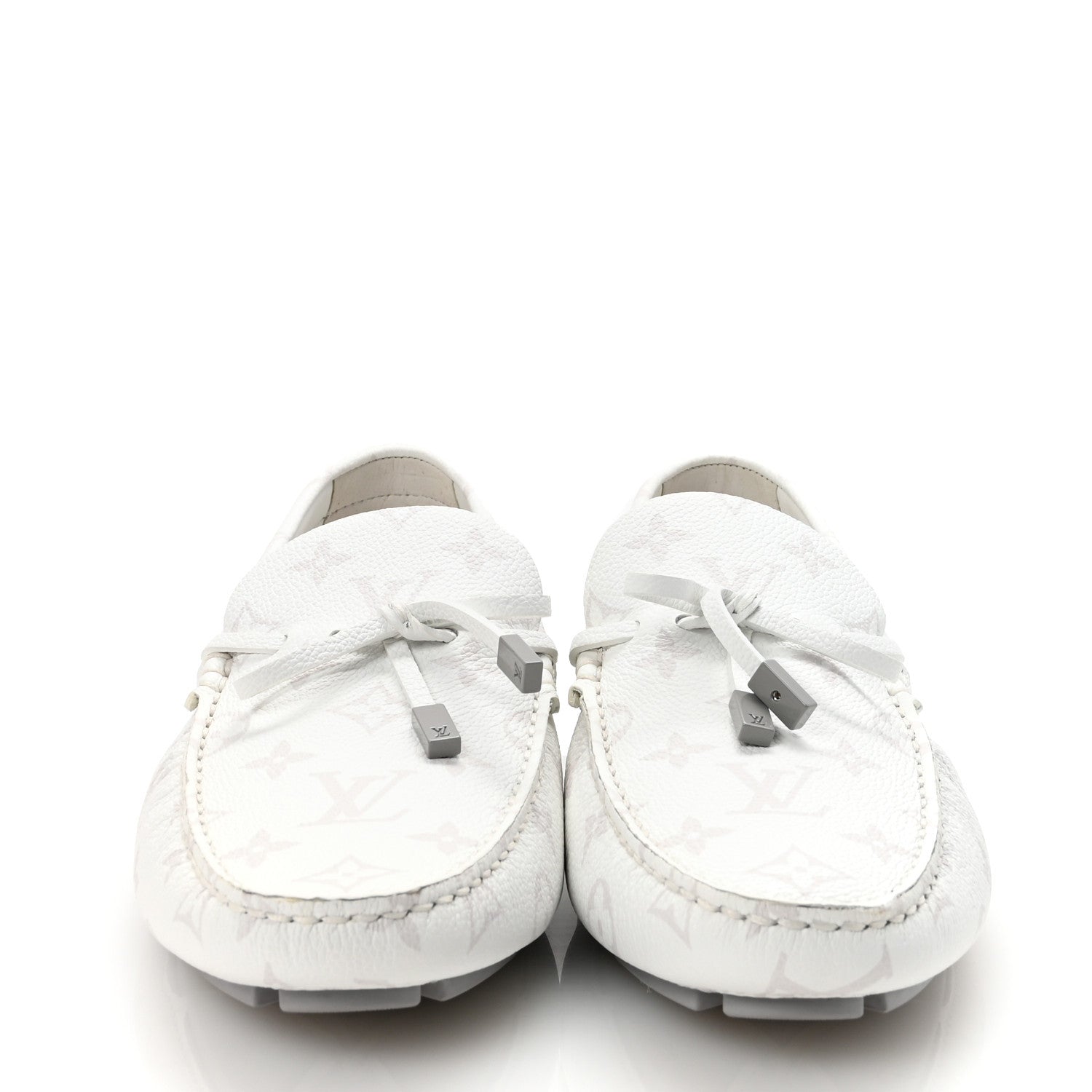 Louis Vuitton Monogram LV Driver Moccasin Loafers 7.5 White 3 of 9