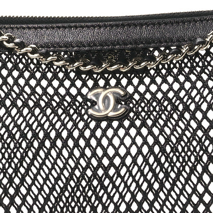 Chanel Mesh Shiny Lambskin Clutch With Chain  Black 9 of 11