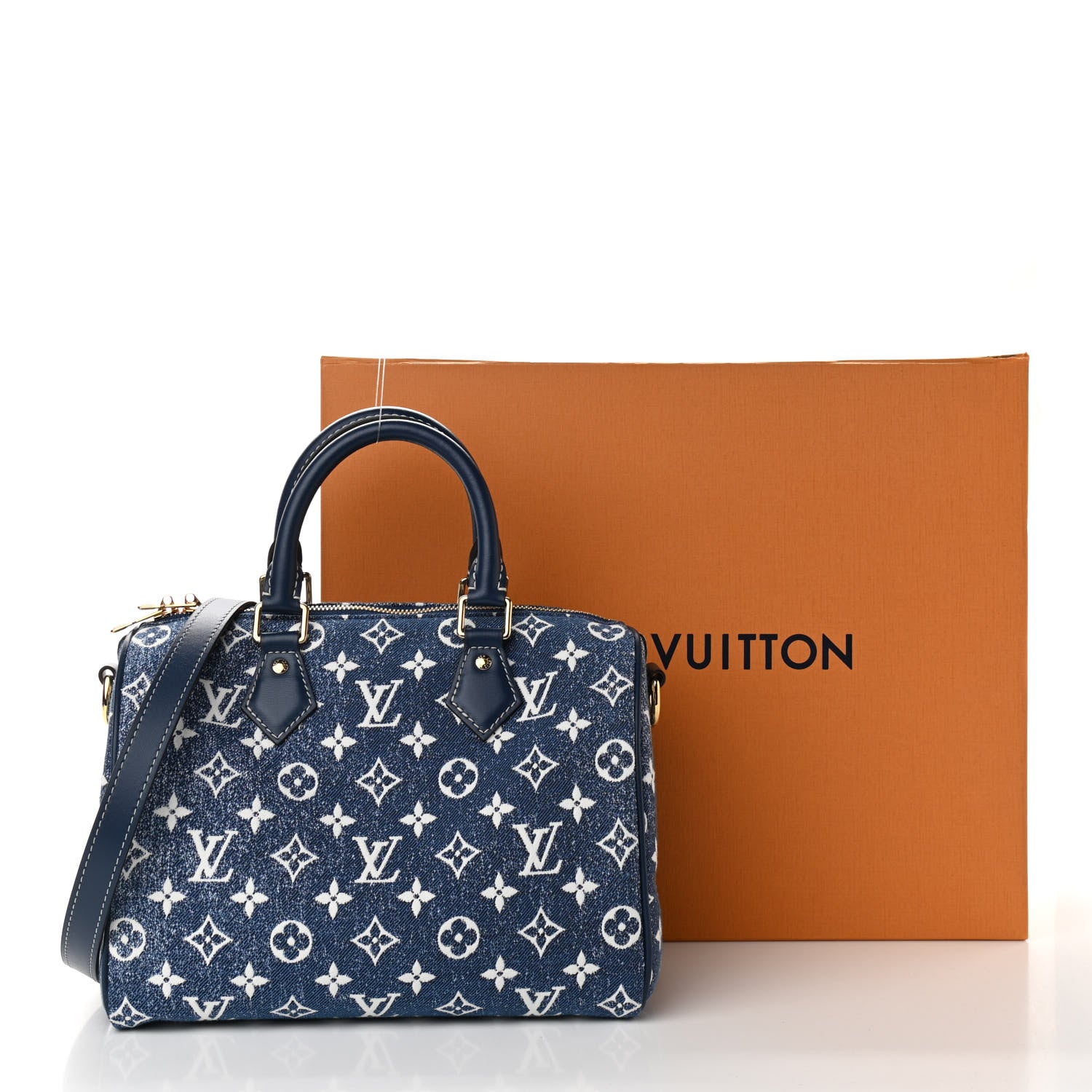 Louis Vuitton Monogram Jacquard Denim Speedy Bandouliere 25 Bleu 10 of 10