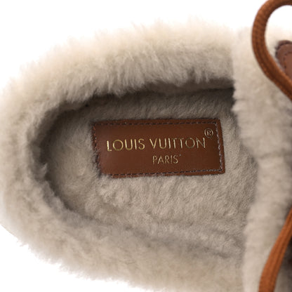 Louis Vuitton Suede Monogram Debossed Shearling Lous Open Back Sneakers 39 Cognac 7 of 9