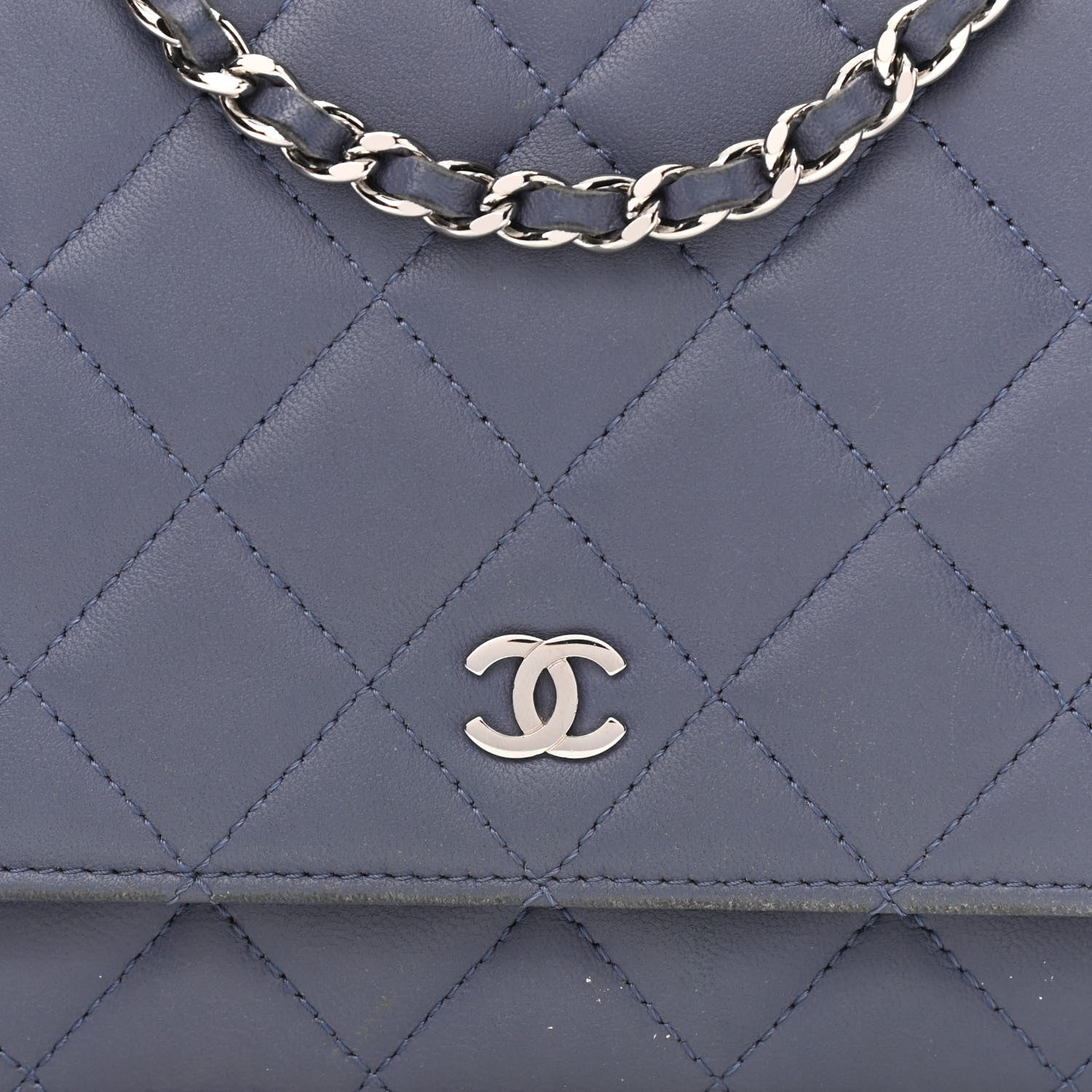 Chanel Lambskin Quilted Wallet On Chain WOC Lavender 9 of 15