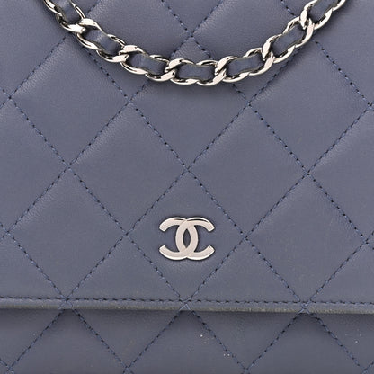Chanel Lambskin Quilted Wallet On Chain WOC Lavender 9 of 15