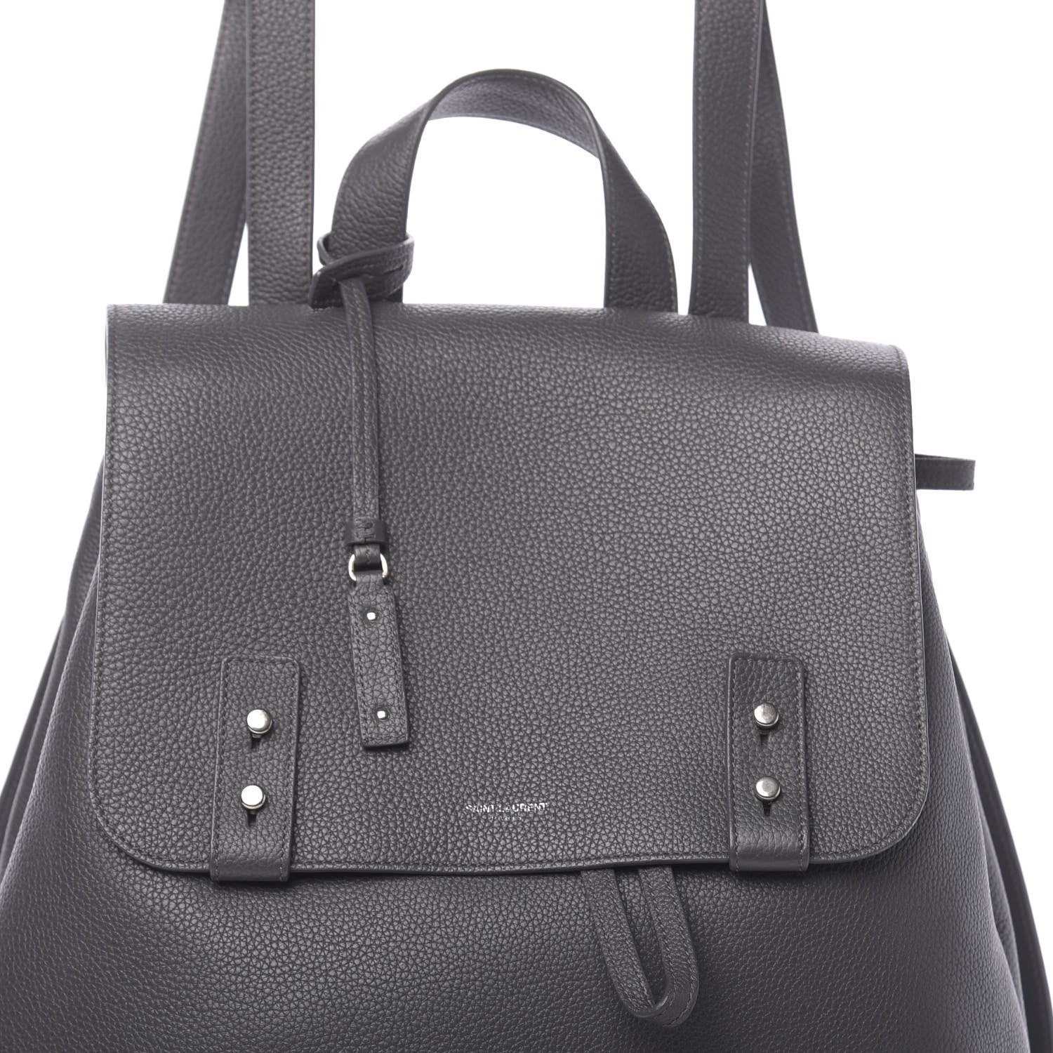 Saint Laurent Grained Calfskin Sac De Jour Backpack Storm 6 of 8