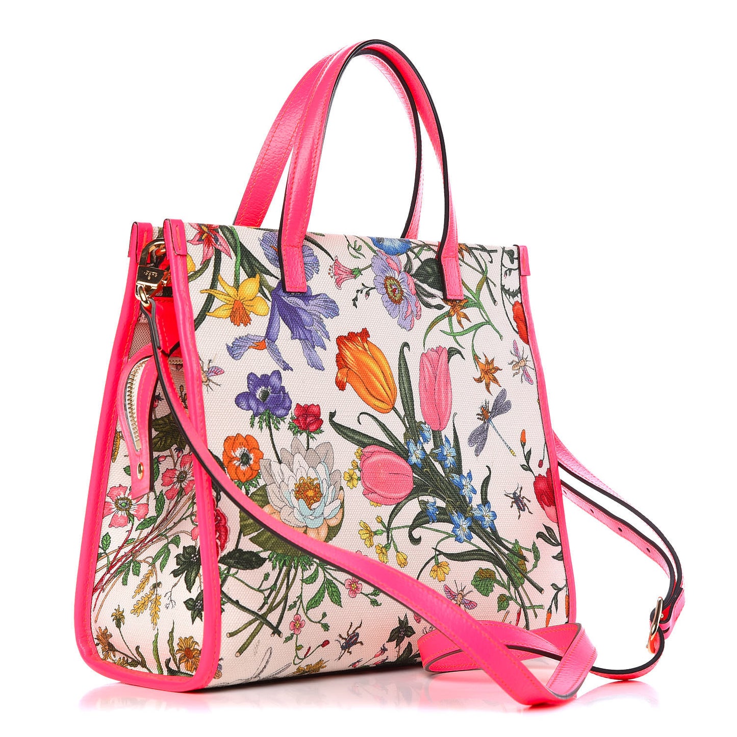 Canvas Medium Flora Tote Fuchsia