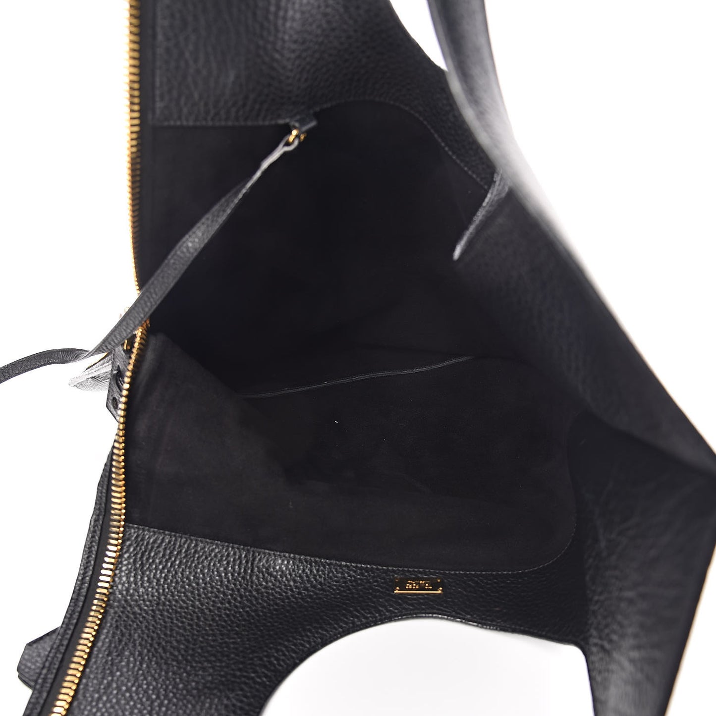 Ramskin Large Alix Padlock Zip Shoulder Bag Black