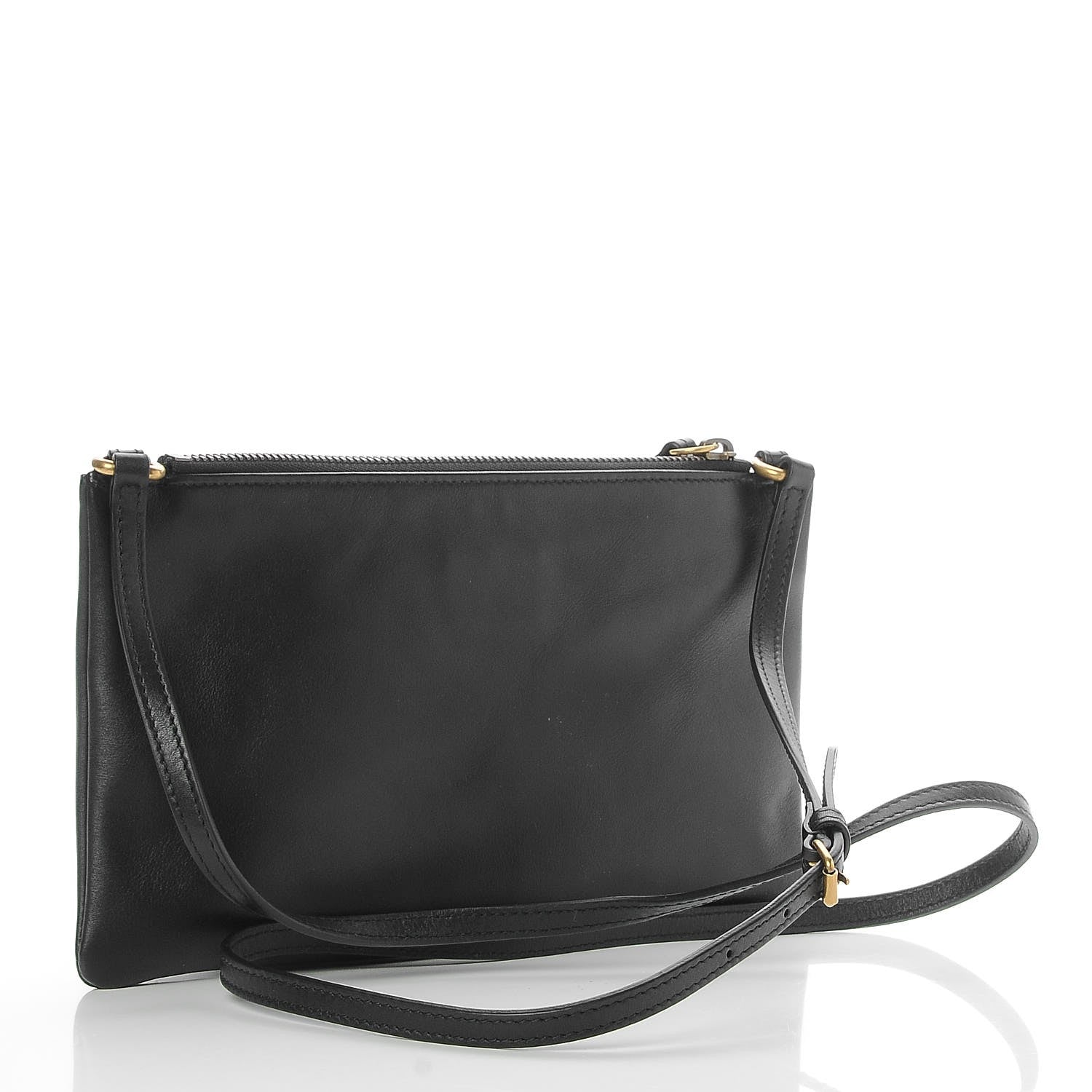 Gucci Calfskin Matelasse Small GG Marmont Double Zip Shoulder Bag Black 3 of 7