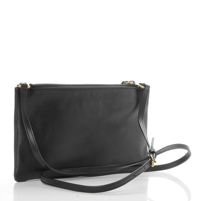 Gucci Calfskin Matelasse Small GG Marmont Double Zip Shoulder Bag Black 3 of 7