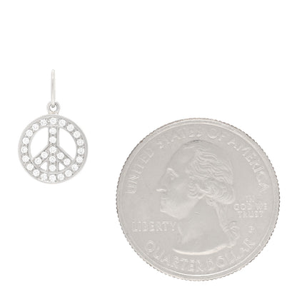 Tiffany Platinum Diamond Mini Peace Charm Pendant 2 of 4