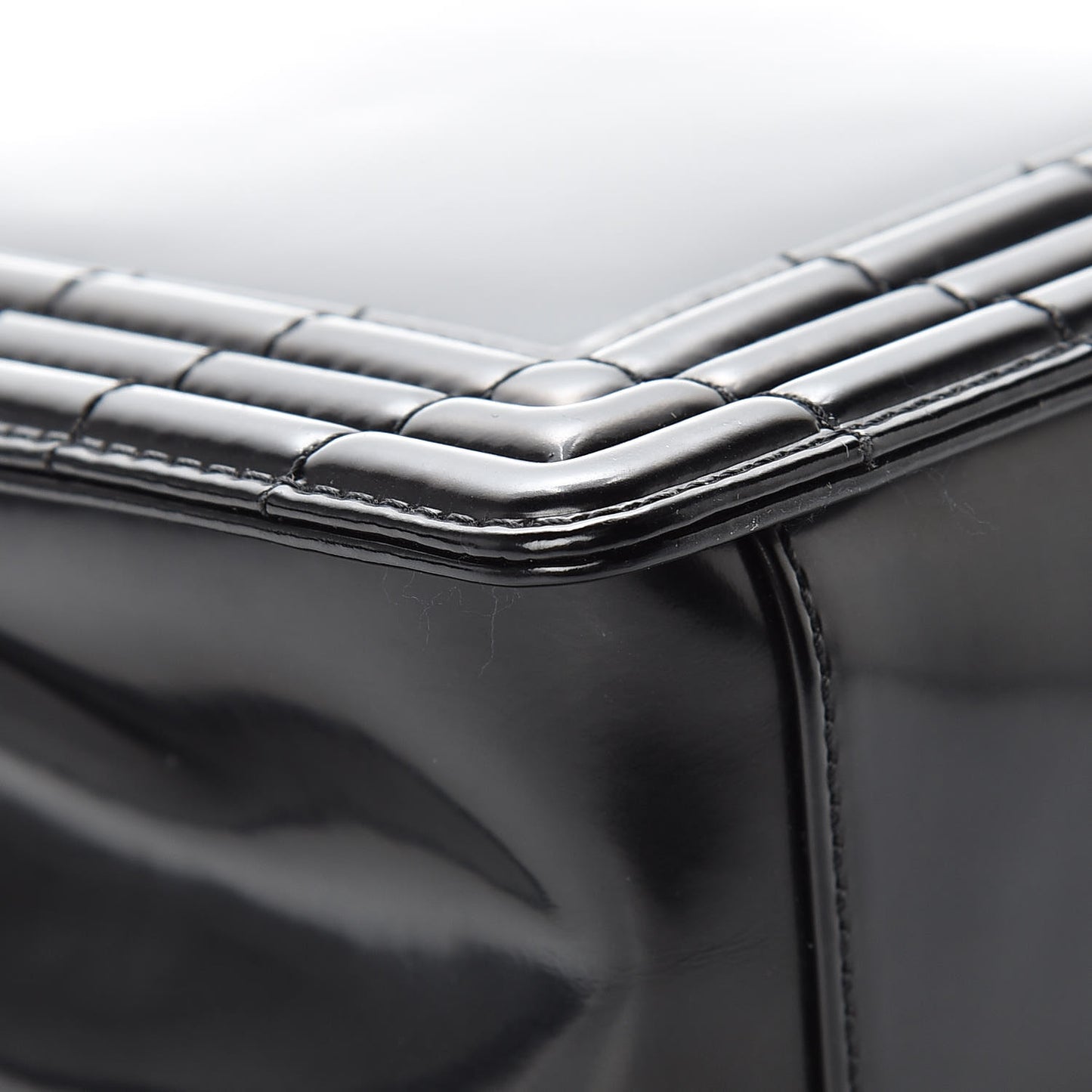 Glazed Calfskin Large Boy Flap Black