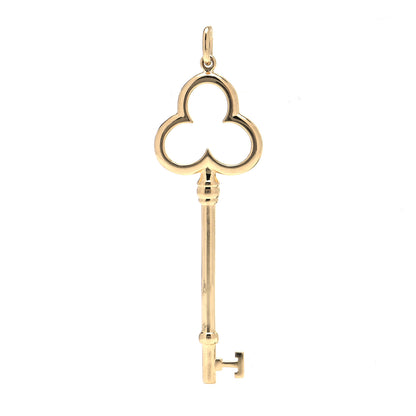 Tiffany 18K Yellow Gold Trefoil Key Pendant 1 of 4