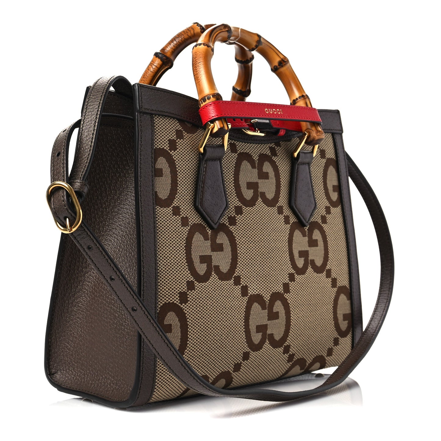 Monogram Jumbo GG Textured Dollar Calfskin Small Diana Tote Bag Camel Ebony New Acero Pomegranate Red