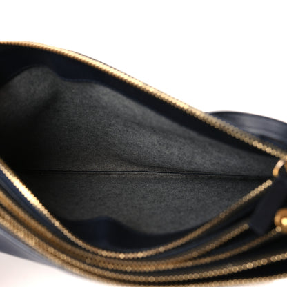Celine Lambskin Large Trio Crossbody Bag Navy Blue 5 of 10