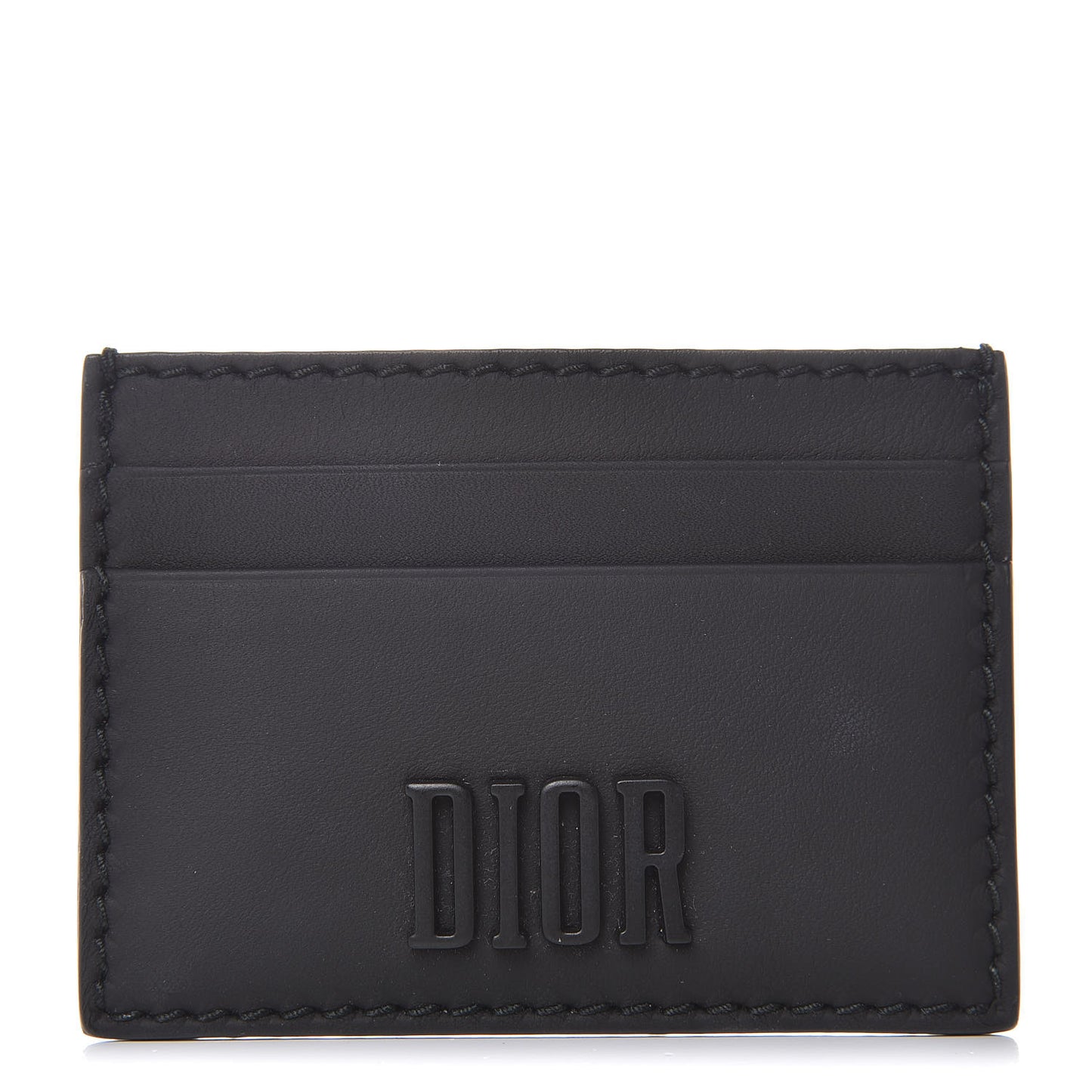 Calfskin D-Fence Card Holder Black