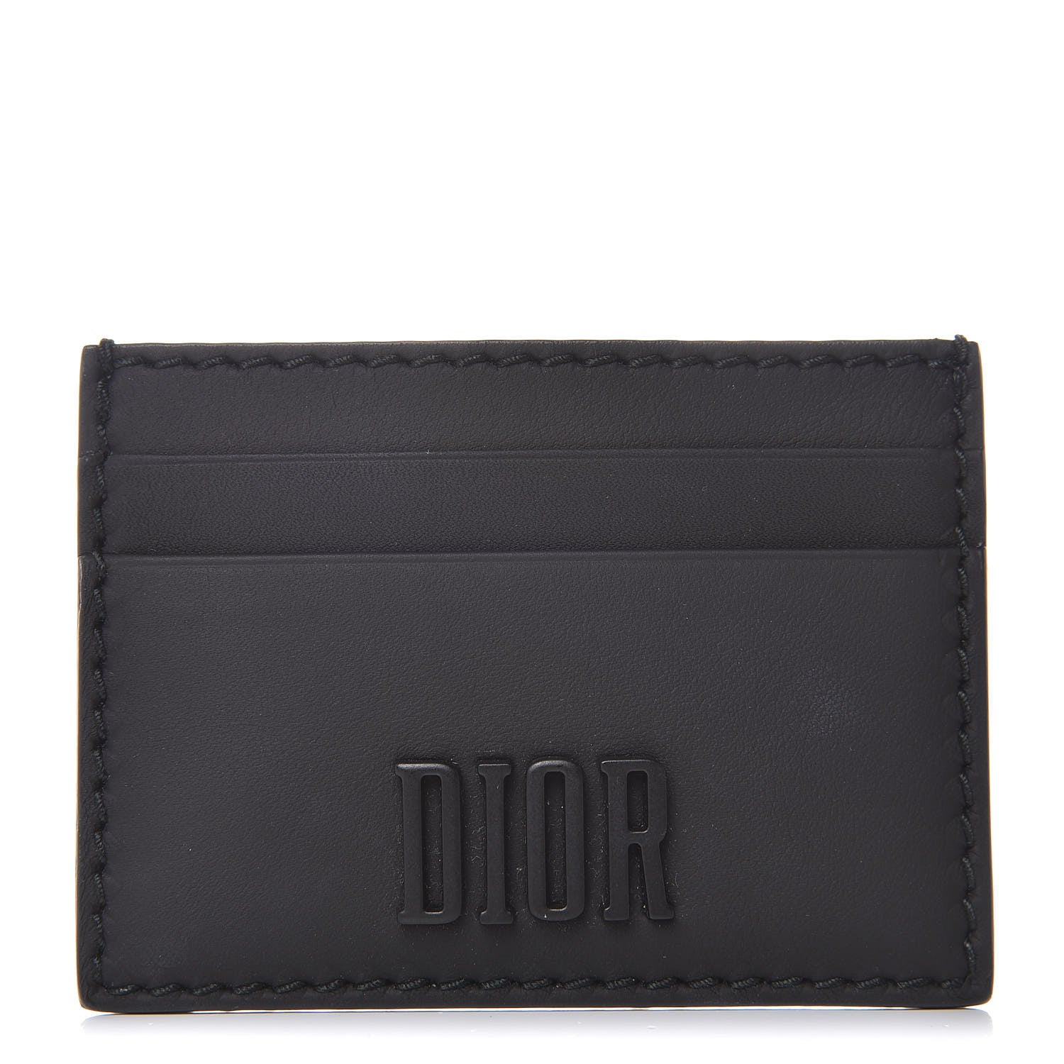 Christian Dior Calfskin D-Fence Card Holder Black 1 of 9
