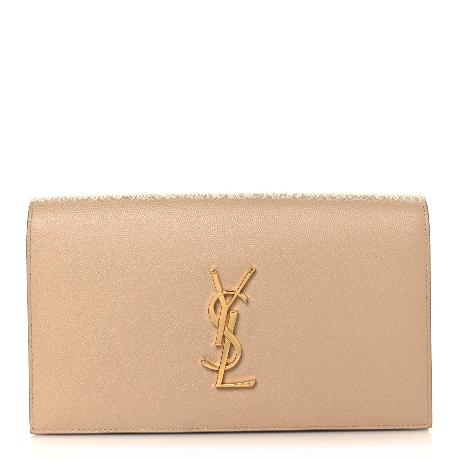 Saint Laurent Grain De Poudre Classic Kate Monogram Clutch Nude Powder 1 of 8