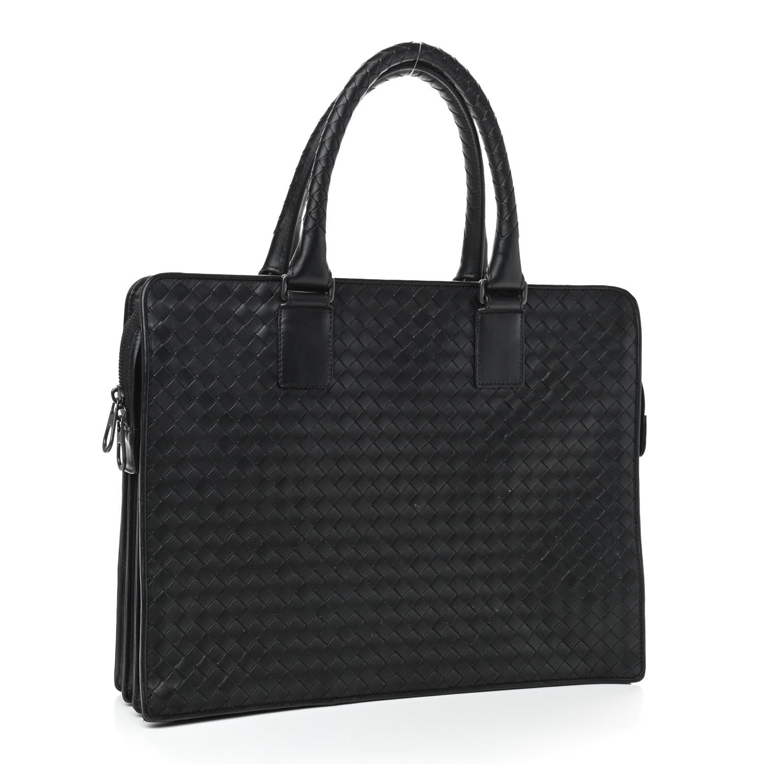 Bottega Veneta Calfskin Intrecciato Briefcase Black 2 of 10