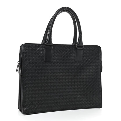 Bottega Veneta Calfskin Intrecciato Briefcase Black 2 of 10