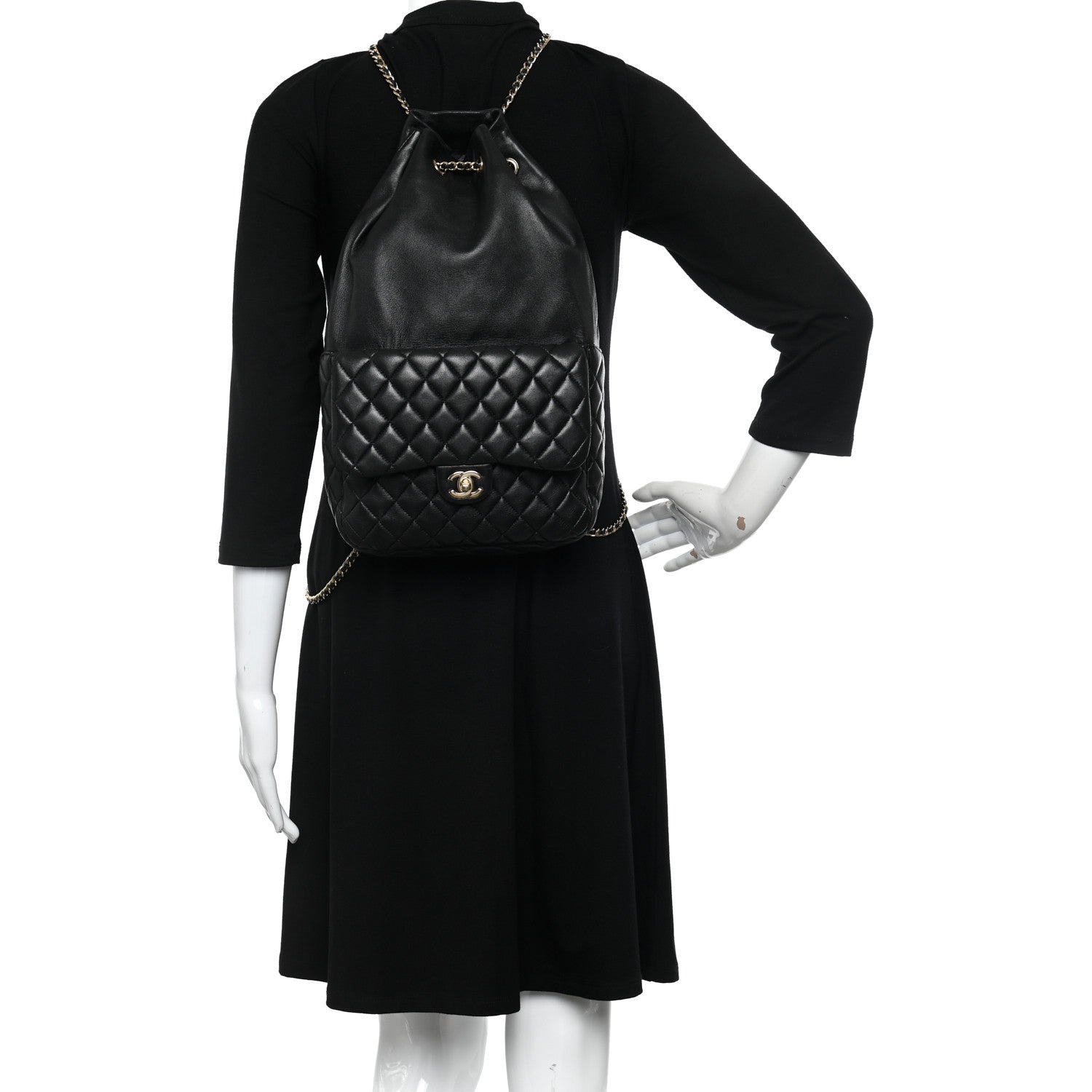 Chanel Lambskin Quilted Large In Seoul Backpack Black 2 of 11