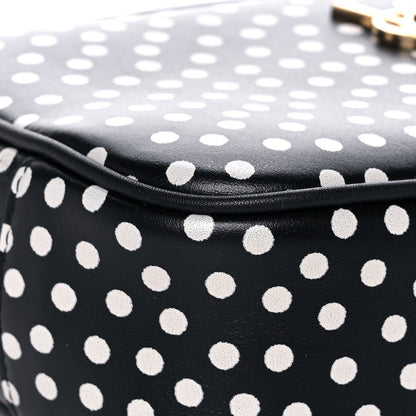 Saint Laurent Calfskin Printed Polka Dot Mini Lou Camera Bag Black Crema Soft 9 of 13