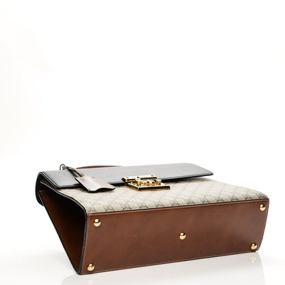 Gucci GG Supreme Monogram Calfskin Medium Padlock Top Handle Bag Beige Black Cuir 4 of 7