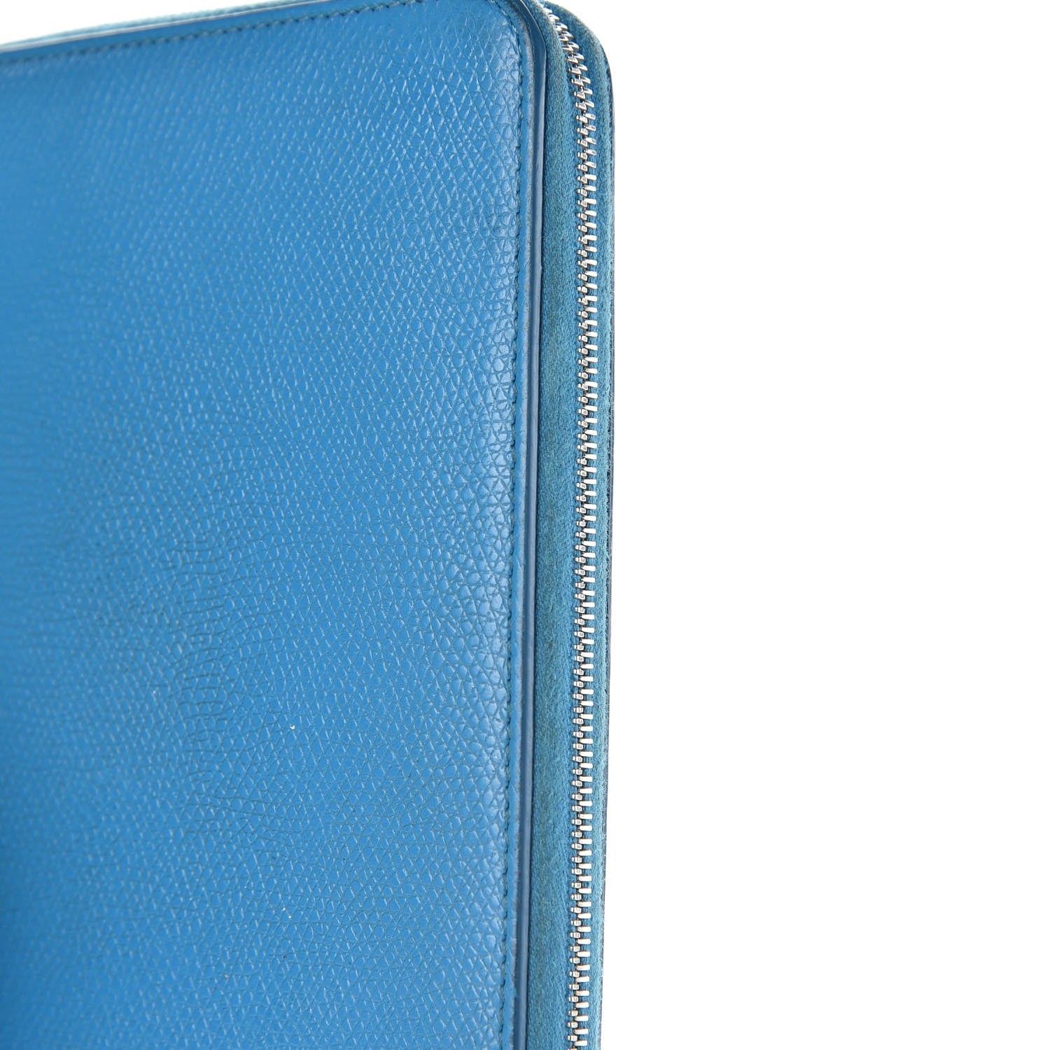 Celine Drummed Calfskin Zip Around Organizer Wallet Turquoise 9 of 17