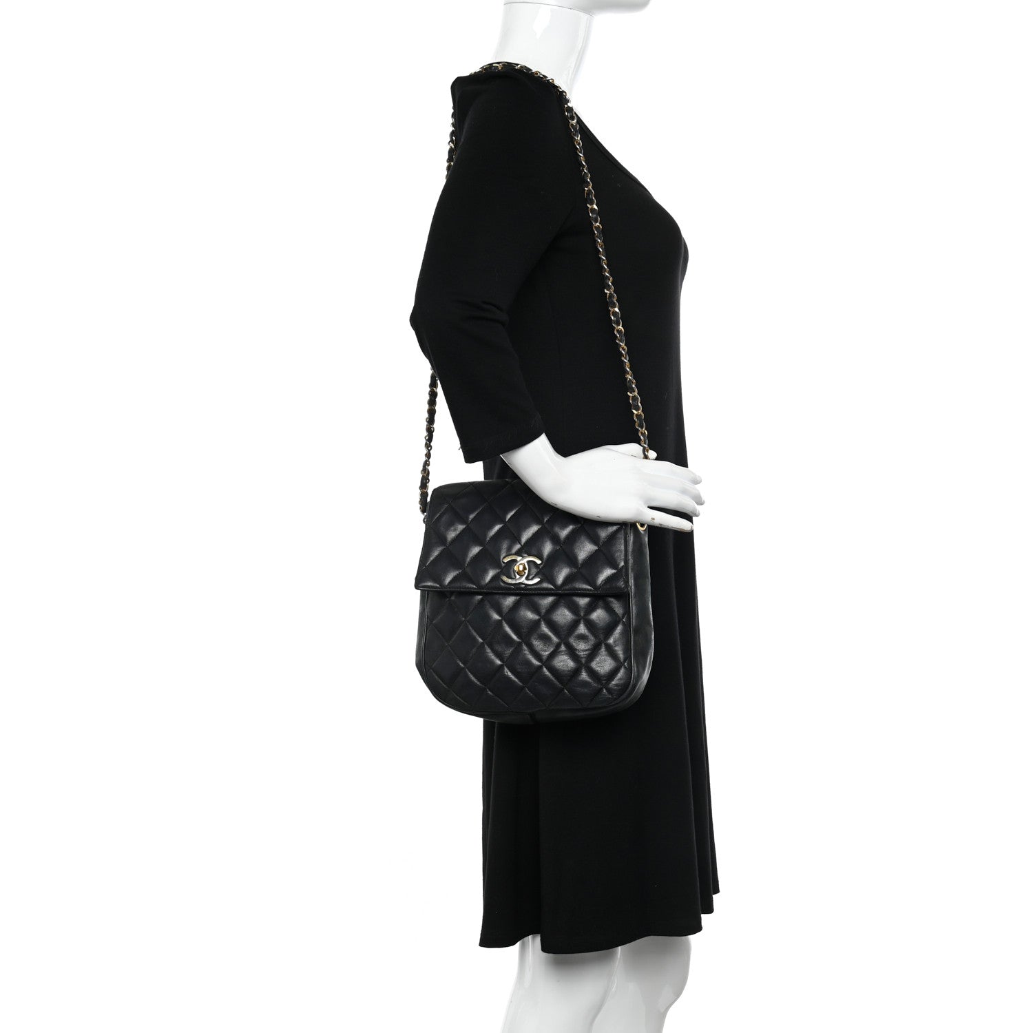 Chanel Lambskin Quilted Mini Flap Shoulder Bag Black 2 of 13