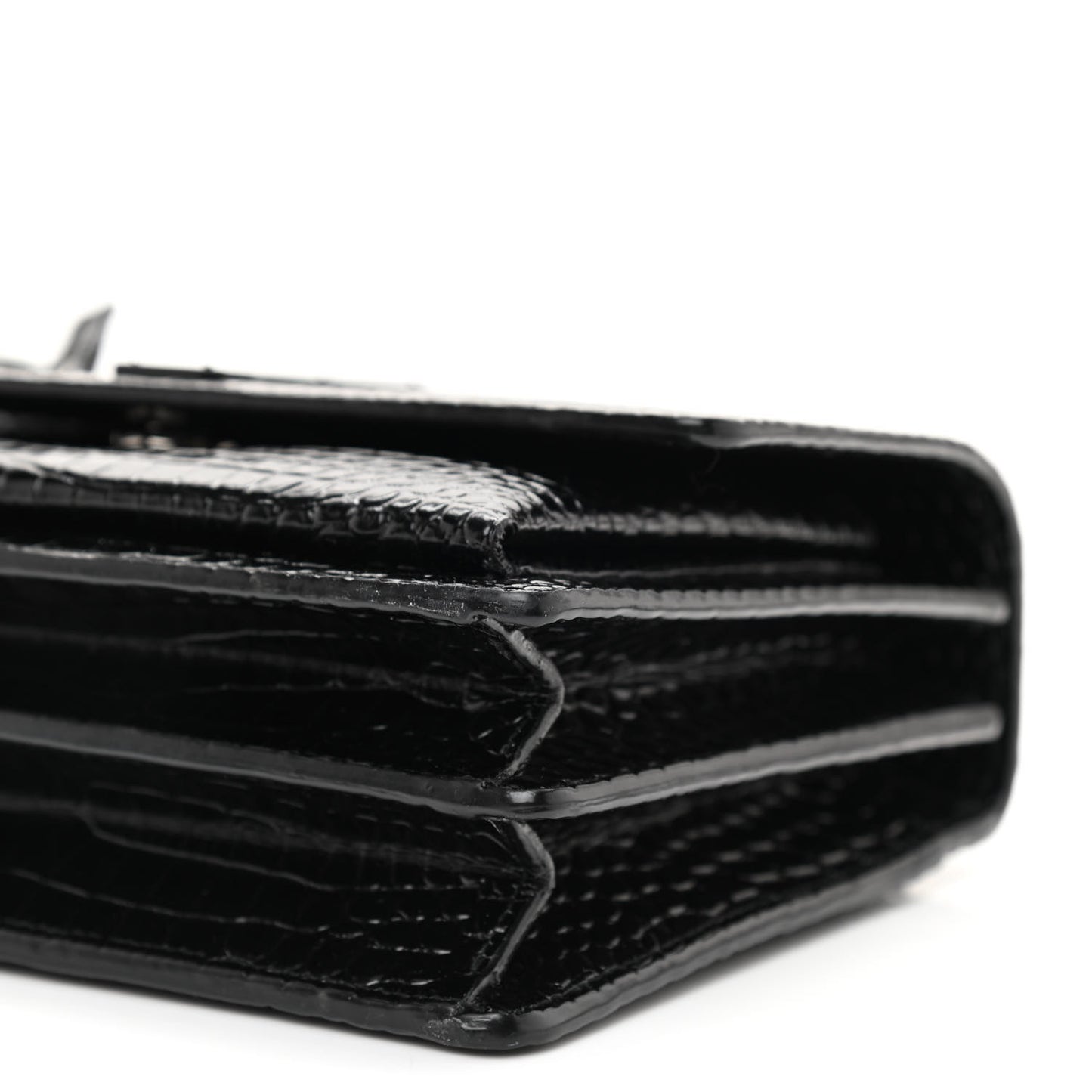 Calfskin Crocodile Embossed Medium Monochrome Monogram Sunset Black