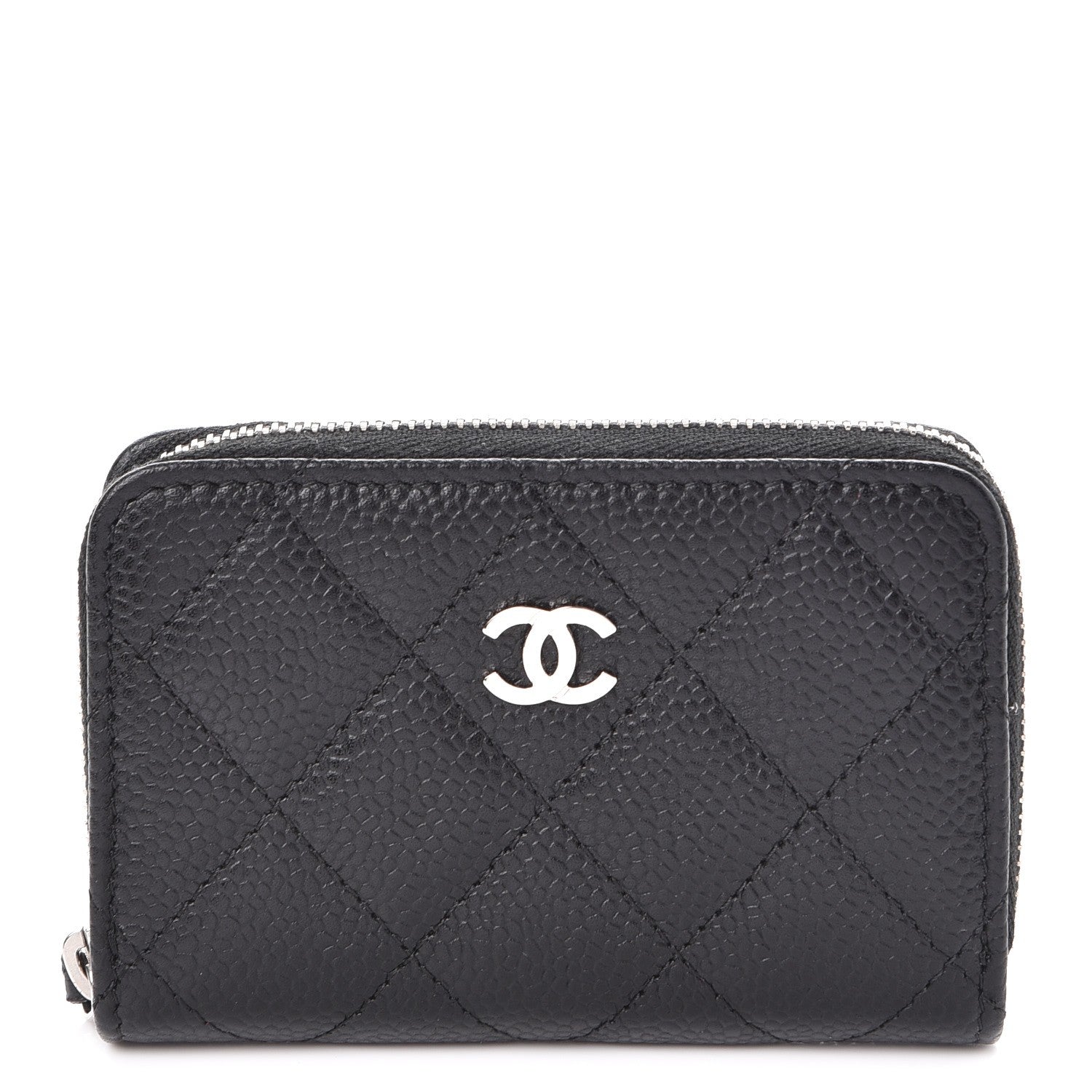 Chanel Caviar Quilted Zip Coin Purse Black 1 of 8