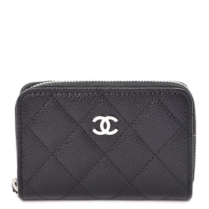 Chanel Caviar Quilted Zip Coin Purse Black 1 of 8