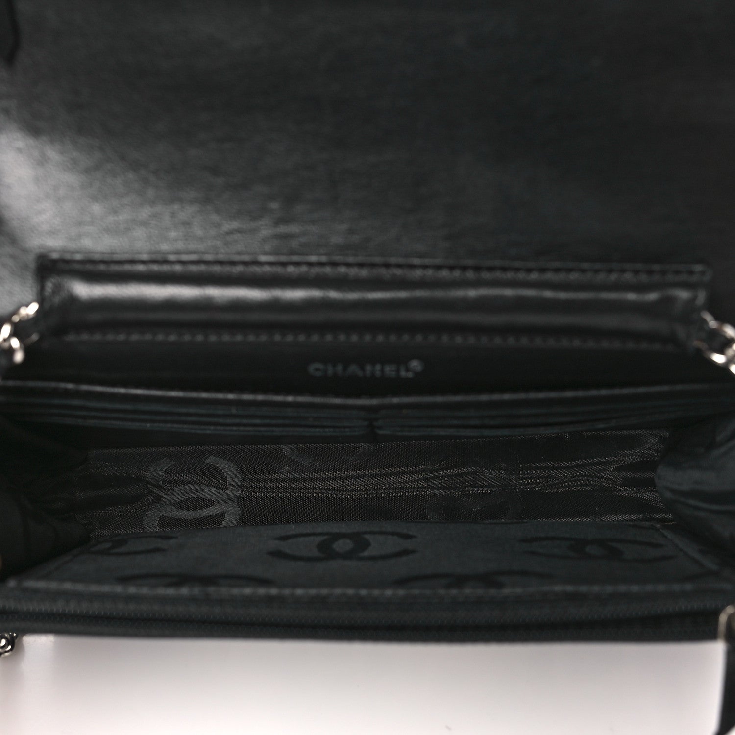 Chanel Denim Coco Wallet On Chain WOC Black 5 of 11