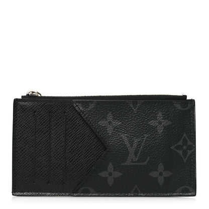 Louis Vuitton Monogram Eclipse Taiga Coin Card Holder 1 of 7